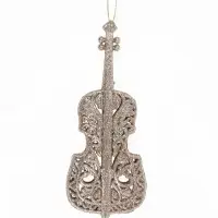 Ёлочная игрушка &laquo;Зимнее волшебство. Виолончель блеск&raquo; пластик, 15&times;6.5 см, золото