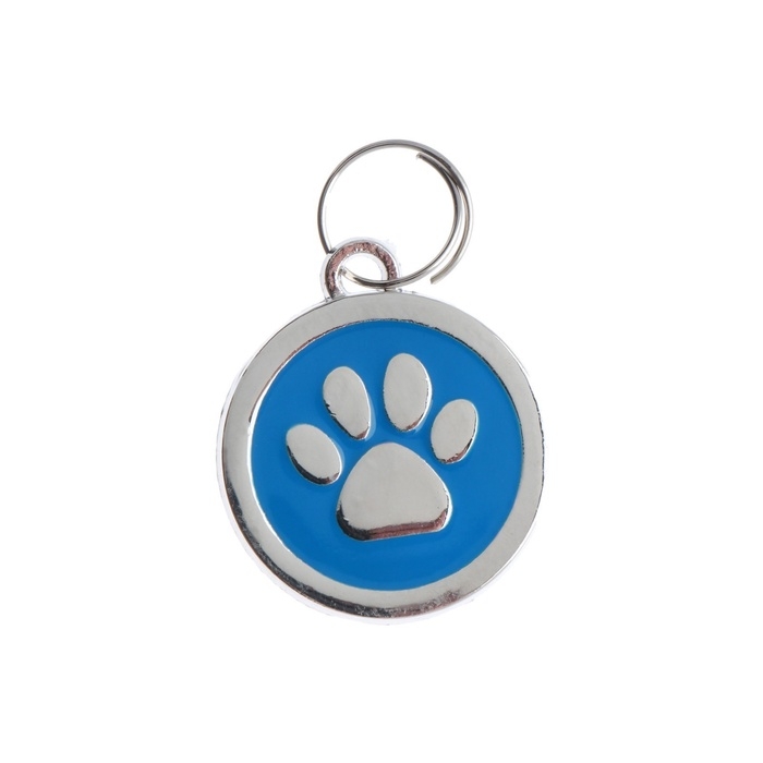 Адресник под гравировку  Адресник под гравировку "Лапа", 2,5 см, голубой