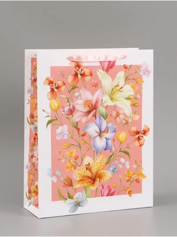Пакет подарочный &laquo;Цветы&raquo;, 31&times;40&times;11.5 см