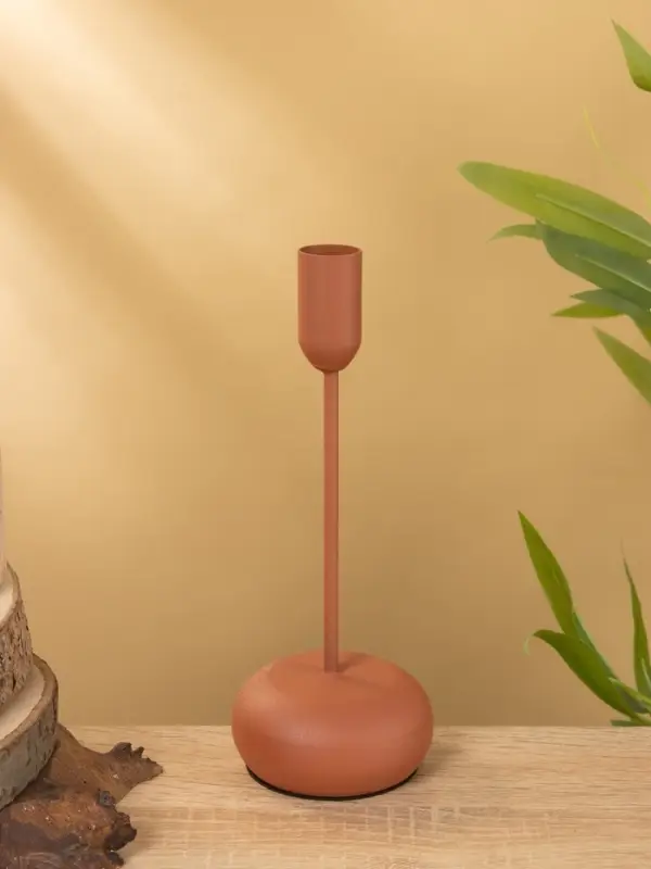 Подсвечник на 1 свечу текстурный  Подсвечник на 1 свечу текстурный "Терракотовый" 8х8х20 см