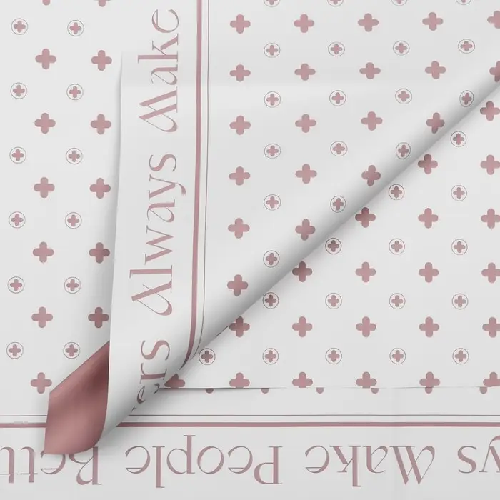 Пленка для цветов матовая, Пленка для цветов матовая, "Счастье", 57х57см, розовый