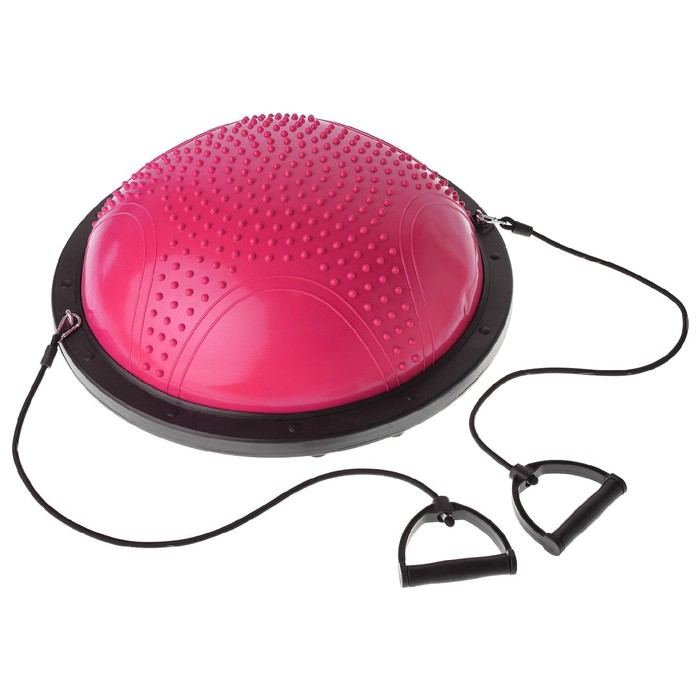 Полусфера BOSU гимнастическая ONLYTOP, массажная, с насосом, 55х25 см, цвет розовый Полусфера BOSU гимнастическая ONLYTOP, массажная, с насосом, 55х25 см, цвет розовый