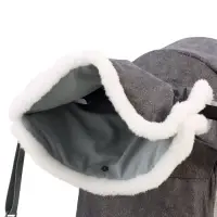 Санки - коляска Nika Kids &laquo;Наши детки 6&raquo;, чехол для ног, муфта, сумка, принт с ламой, серый