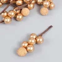 Декор "Веточка с шариками" золото 4,5 см