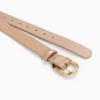 Ремень женский, 2.7&times;105 см, золотистая пряжка, 1 прокол, бежевый
