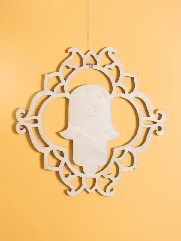 Панно "Хамса" МДФ, 40х40х1 см, цв. коричнево-белый