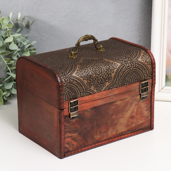 Шкатулка дерево сундук Шкатулка дерево сундук "Золотой орнамент" н-р 3 шт 7,5х12х6,5 11,5х17х10,5 16,5х22,5х15,5 см
