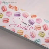 Коробка для макарун, кондитерская упаковка «Make life sweet», 18 х 5.5 х 5.5 см