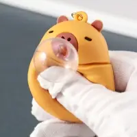 Брелок для ключей на кольце с карабином &laquo;Капибара - антистресс&raquo;, надувает пузырь, резина, 5&times;4.7&times;6.5 см