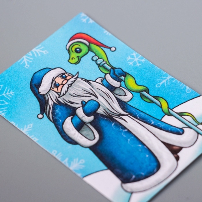 Набор открыток с семенами  Набор открыток с семенами "Вырасти сам" "С новым годом" змеи 5*7см