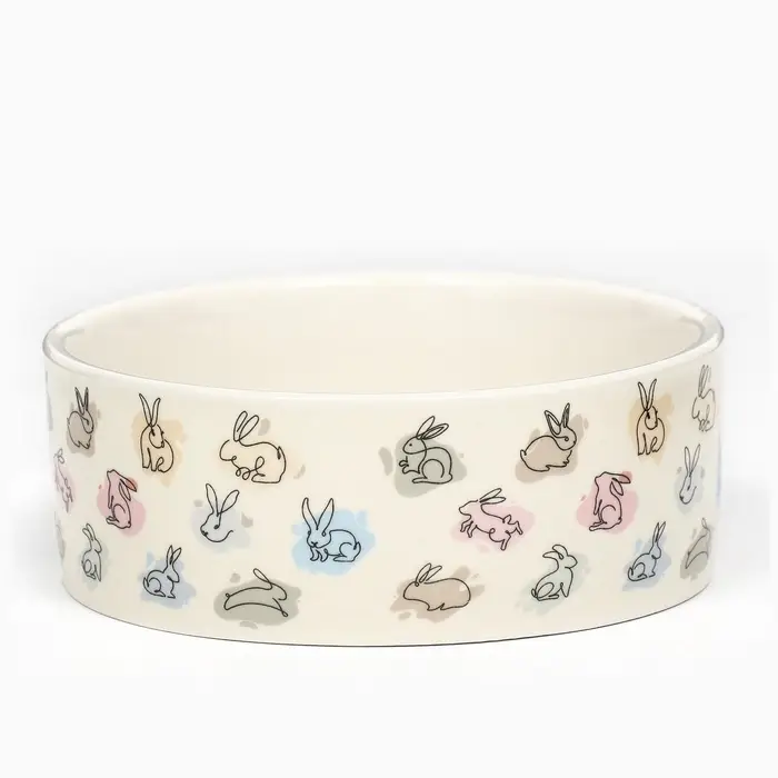 Миска керамическая &laquo;Кролик&raquo; 300 мл, 11.5&times;4.5 см, бежевая