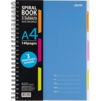 Бизнес-тетрадь 140л,кл,А4,SPIRAL BOOK Синий,евроспир,обл.пласт,раздел.84101