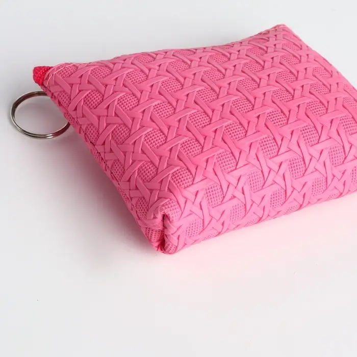 Кошелёк-монетница на молнии, 12&times;2.5&times;8.5 см, розовый