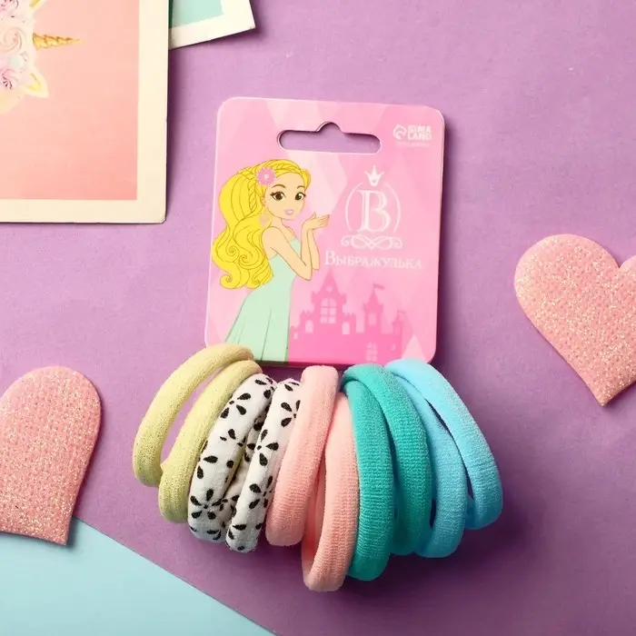 Резинка для волос Резинка для волос "Спорт" (набор 10 шт) классика штрих-цветок, 3 см