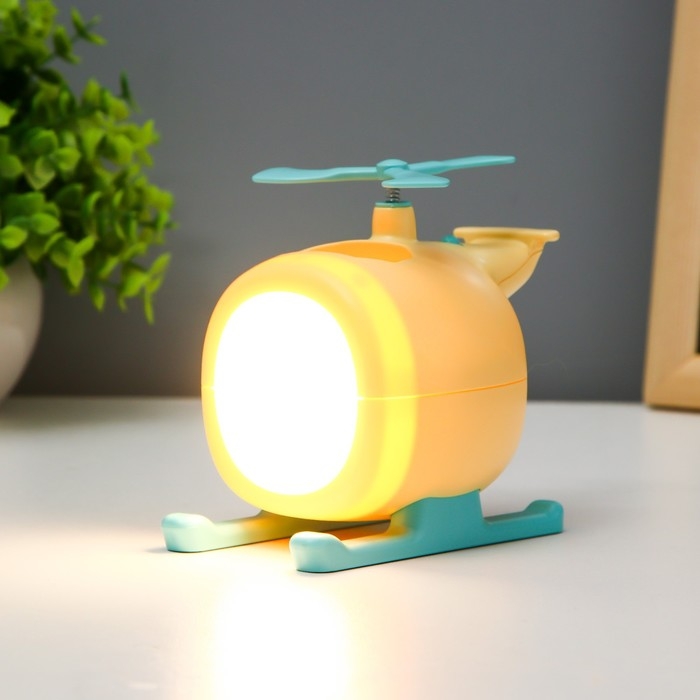 Ночник Ночник "Вертолёт" LED 1,5Вт USB АКБ МИКС 12х8х10,5 см RISALUX
