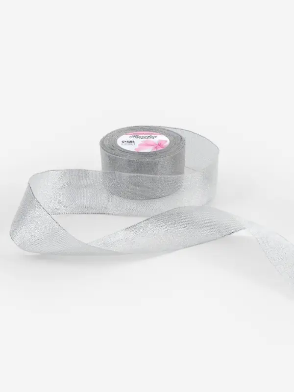Лента парчовая, 50 мм, 23&plusmn;1 м, цвет серебряный