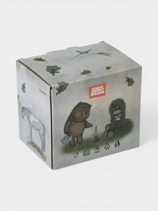 Кружка КОРАЛЛ &laquo;Ёжик в тумане&raquo;, 380 мл, фарфор, белая