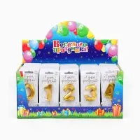 Свечи для торта цифры &laquo;Золотые витые&raquo;, 50 шт. в шоу-боксе