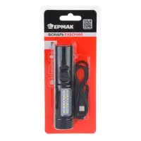 Фонарь рабочий тм ЕРМАК, 6 режимов, 1200мАч, зарядка Type-C, красный свет, 118х28 мм
