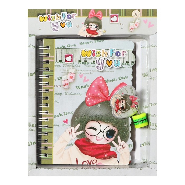 Записная книжка в подарочной коробке А6 Записная книжка в подарочной коробке А6 "Аниме", на замочке, линия, 50 листов, МИКС