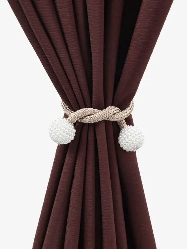 Подхват для штор &laquo;Шарики из бисера&raquo;, d=3&times;40 см, белый, бежевый