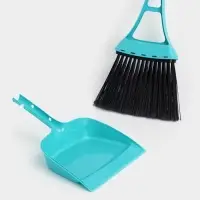 Веник для пола Disco, с совком, 8&times;19&times;58 см, бирюзовый