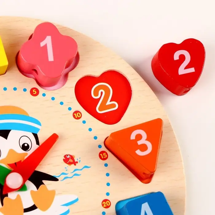 Развивающая деревянная игрушка &laquo;Часы&raquo;, 20 заданий
