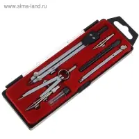 Готовальня Calligrata, 6 предметов (2 циркуля: 150 мм, 100 мм, грифель, рейсфедер, 2 удлинителя), в пластиковом пенале