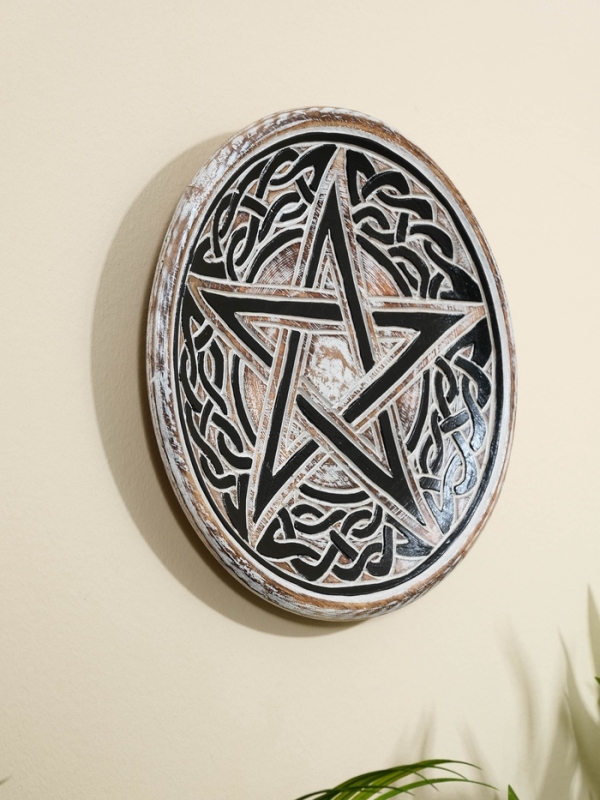Панно резное дерево  Панно резное дерево "Кельтская пентаграмма", 30х30х2,5 см