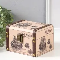 Шкатулка дерево "Старый корабль" набор 3 шт 8,5х12х8,5 12,5х15х11,5 18х15,5х13 см