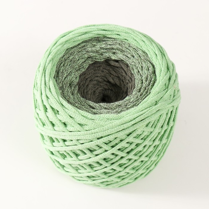 Хлопковый шнур 3 мм 220м/240±5 гр Градиент (лайм/хаки) Хлопковый шнур 3 мм 220м/240±5 гр Градиент (лайм/хаки)