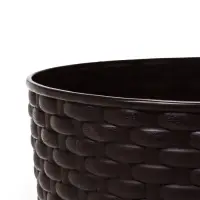 Горшок для цветов с поддоном &laquo;Ротанг&raquo;, 4.7 л, d=15 см, h=14 см, пластиковый, коричневый