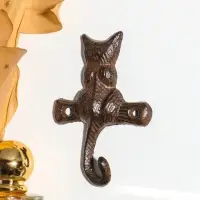 Крючок настенный &laquo;Котёнок&raquo;, ключница декоративная, чугун, 7.2&times;1.8&times;10 см