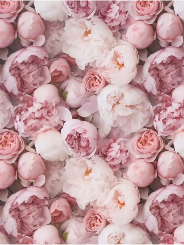 Бумага упаковочная, глянцевая &laquo;Весенний букет пионов&raquo;, 70&times;50 см