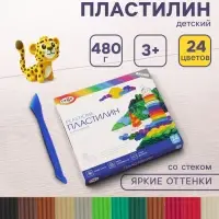 Пластилин &laquo;Гамма. Классический&raquo;, 24 цвета, 480 г, со стеком