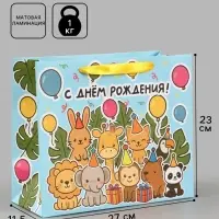 Пакет подарочный ламинированный &laquo;С Днём рождения&raquo;, ML 27&times;23&times;11.5 см, горизонтальный