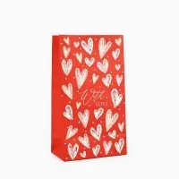 Пакет подарочный без ручек With love,10×19.5×7 см
