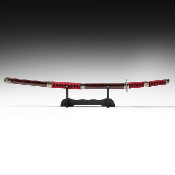 Сувенирное оружие «Катана на подставке», чёрные ножны с иероглифами, 104см Сувенирное оружие «Катана на подставке», чёрные ножны с иероглифами, 104см