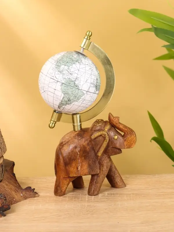Глобус сувенирный, 11×8×21 см, подставка дерево