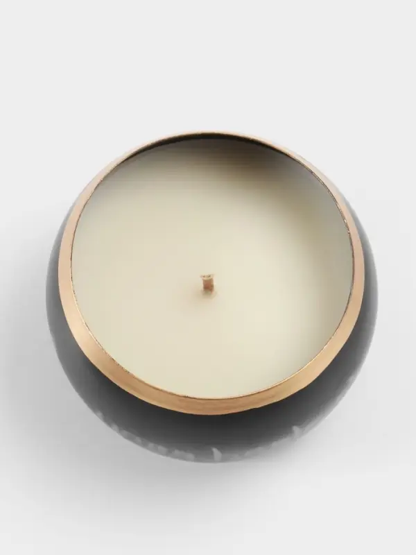 Свеча в чаше Yoga heal the soul, 200 г, 8.5&times;7 см, соевый воск, чёрная