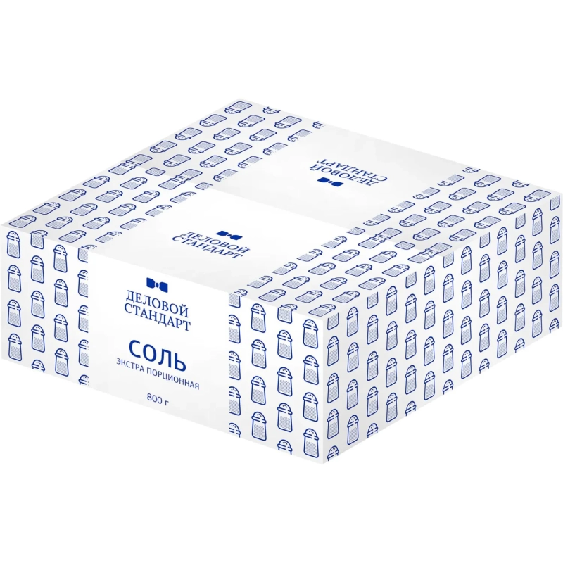 Соль пищевая Деловой Стандарт Экстра в стиках по 1г (800 штук в упаковке)