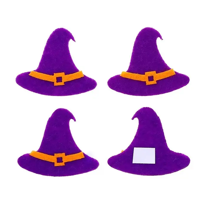 Декор на клеевой основе «Шляпа» набор 4 шт., размер 1 шт.: 5×4.1 см