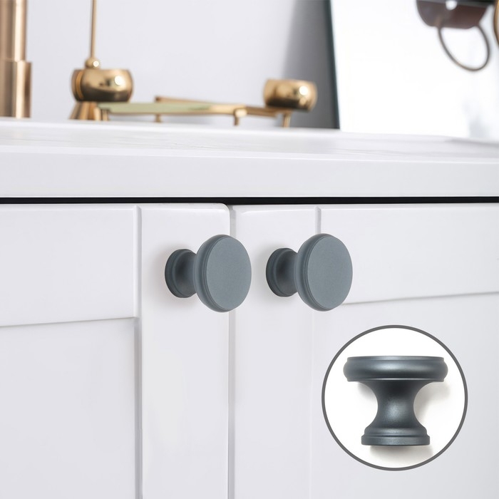 Ручка-кнопка CAPPIO PK321, d=24 мм, цвет графит, 8 шт. Ручка-кнопка CAPPIO PK321, d=24 мм, цвет графит, 8 шт.