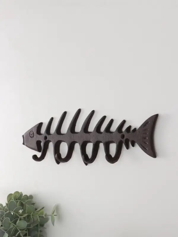 Настенные крючки декоративные &laquo;Рыбий скелет&raquo;, чугун, 11&times;32.5&times;2.5 см