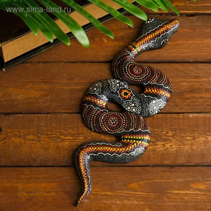 Сувенир  Сувенир "Змея узорная" дерево МИКС 31х9,5х1 см