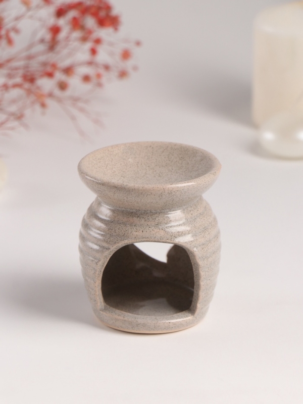 Аромалампа керамика "Изогнутое сердце" песочная 6,3х6,3х7,5 см