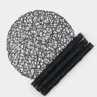 Салфетки сервировочные на стол Доляна &laquo;Паутинка&raquo;, d=38 см, 4 шт., чёрные