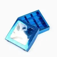 Коробка для конфет &laquo;Синие звёздочки&raquo;, 14.5&times;14.5&times;3.5 см