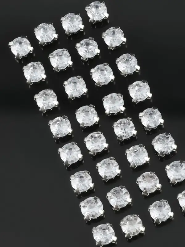 Стразы пришивные &laquo;Шатон&raquo;, круглые, в цапах, d=6 мм, 100 шт., белые