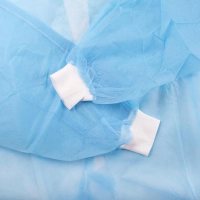 Халат н/с , на завязк, рук.манж, дл.110см, XXL,пл 25, голуб, 10 шт/уп